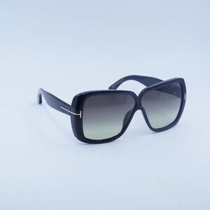 Tom Ford Marilyn FT1037 01B Sunglasses Black Square Frame, Smoke Lenses